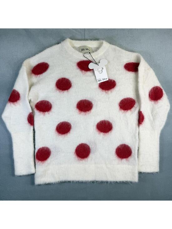 Zara Other - Zara x Disney x Harry Lambert Polka Dot Sweater Mens Medium Cream Alpaca Fuzzy